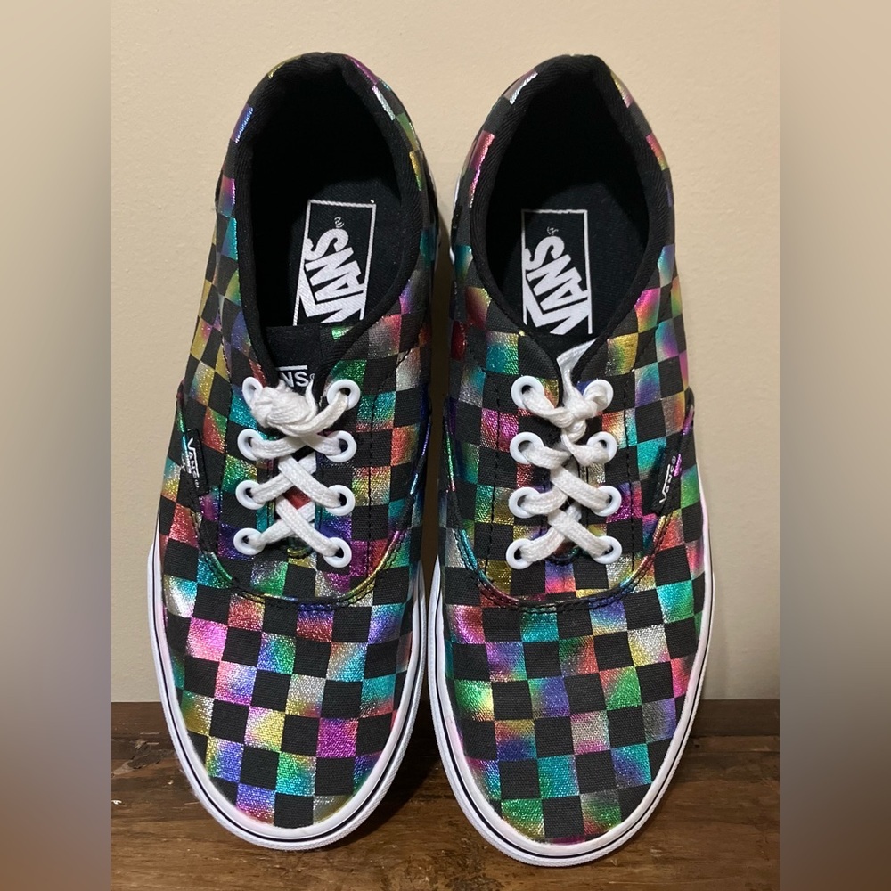 Vans Authentic Multi-Color Checkerboard Sneakers - Women's - Picture 8 of 8